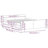 Bedframe met hoofd- en voeteneinde gerookt eiken 135x190 cm - thumbnail