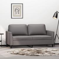 Tweezitsbank 140 cm kunstleer grijs - thumbnail