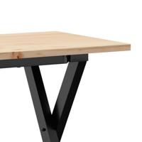 Salontafel X-frame 110x40x45 cm massief grenenhout en staal - thumbnail
