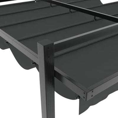 Prieel met uittrekbaar dak 3x3 m aluminium antracietkleurig Prieel met uittrekbaar dak 3x3 m aluminium antracietkleurig