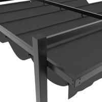 Prieel met uittrekbaar dak 3x3 m aluminium antracietkleurig - thumbnail