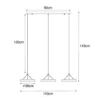 QAZQA Hanglamp messing langwerpig incl. LED 3-staps dimbaar 3-lichts - thumbnail