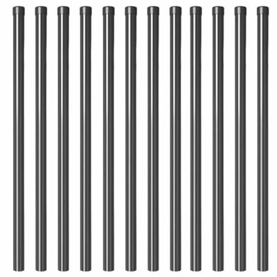 Hekpalen 12 pcs Grijs 100 cm Poedergecoat staal