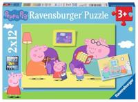 Ravensburger puzzel Peppa big thuis 2x12 stukjes - thumbnail