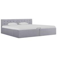 vidaXL Bedframe met hydraulische opslag stof lichtgrijs 180x200 cm - thumbnail