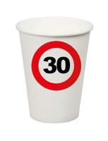 Bekertjes 30 jaar verkeersbord (8st) - thumbnail