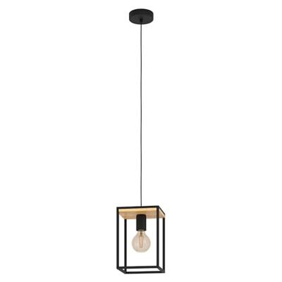 Eglo Landelijke hanglampLibertad zwart met hout - 99795