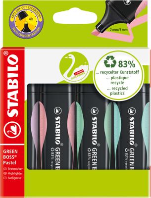 Stabilo green boss pastel - markeerstift - set met 4 stuks