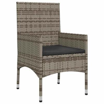 4-delige Loungeset met kussens poly rattan grijs 4-delige Loungeset met kussens poly rattan grijs