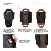 Levys Leathers MM14-BLK lederen houder voor draadloze zender - zwart - thumbnail