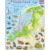 Selecta Larsen legpuzzel kaart nederland - geografisch met dieren, 68st. - thumbnail