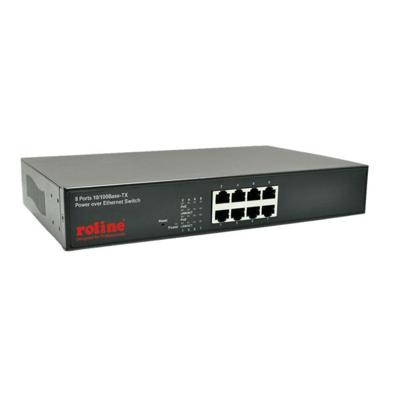 ROLINE PoE Fast Ethernet Switch, 8-Poorts, (8x PoE), 19 Inbouw ROLINE PoE Fast Ethernet Switch, 8-Poorts, (8x PoE), 19 Inbouw