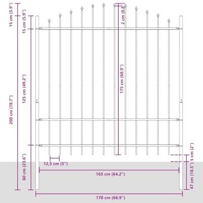 Tuinhek Wit 170 x 215 cm Gepoedercoat staal