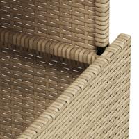 Tuintafel met glazen blad 100x55x73 cm poly rattan beige - thumbnail