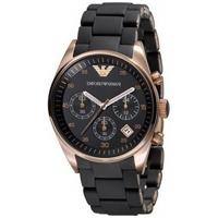 Emporio Armani Dames Tazio Rosegoud polyurethaan horloge AR5906 - thumbnail