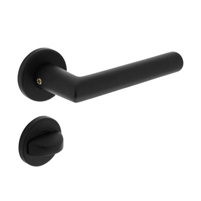 Deurkruk Broome op rozet ø50x7 mm + 7mm nokken met WC-sluiting 8mm zwart Deurkruk Broome op rozet ø50x7 mm + 7mm nokken met WC-sluiting 8mm zwart