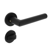 Deurkruk Broome op rozet ø50x7 mm + 7mm nokken met WC-sluiting 8mm zwart - thumbnail