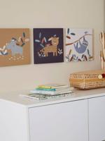 Set 3 schilderijen JUNGLE PARADISE bruin - thumbnail