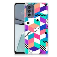 Motorola Moto G62 5G | TPU Hoesje | Blokken Kleurrijk - thumbnail