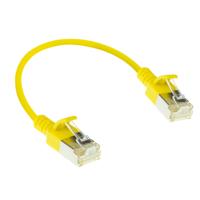 ACT DC7830 LSZH U/FTP CAT6A Datacenter Slimline Patchkabel Snagless | RJ45 Connectoren | Geel | 15 cm - thumbnail