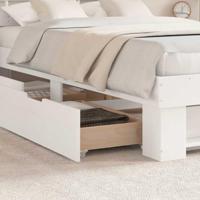 Bedframe met hoofdeinde Wit 120 x 190 cm Massief grenenhout - thumbnail