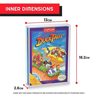 EVORETRO displaybox van acryl, ontworpen voor Nintendo NES games, beschermer met uv-bescherming, 4 mm dik beschermhoesje voor retro Nintendo Switch sportspel