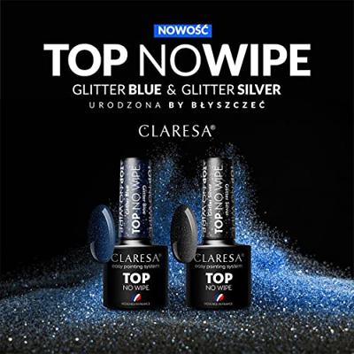 Claresa top coat no wipe glitter silver 5ml