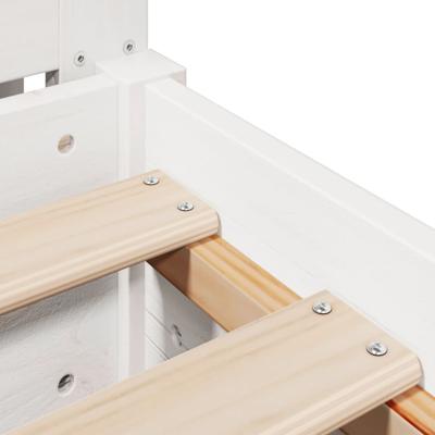 Bedframe zonder matras massief grenenhout wit 160x200 cm