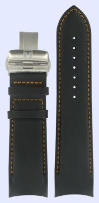 Horlogeband Tissot T600028613 / T600041157 Leder Zwart 24mm