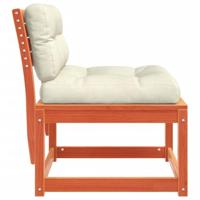 Tuinbank met kussens massief grenenhout wasbruin - thumbnail