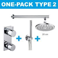 Thermostatische Inbouw Regendouche Set Wiesbaden Type 2 Wandarm 20 cm Rond - thumbnail