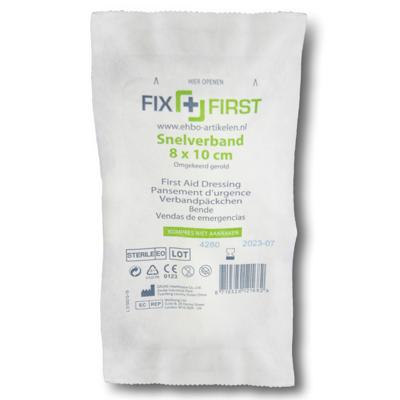 Snelverband FixFirst gerold 8x10cm 10 stuks