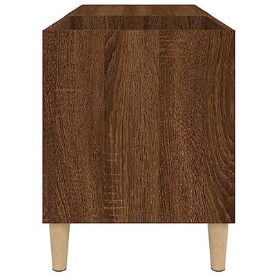 Platenkast 84,5x38x48 cm bewerkt hout bruin eikenkleur Platenkast 84,5x38x48 cm bewerkt hout bruin eikenkleur
