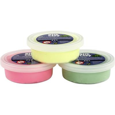 Silk Clay ®, lichtgroen, neon roze, neon geel, 3x14 gr/ 1 doos Silk Clay ®, lichtgroen, neon roze, neon geel, 3x14 gr/ 1 doos