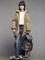 Parka met capuchon voor meisjes JONEN kaki - thumbnail