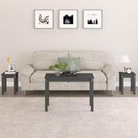 Tafeltjesset 3 st massief grenenhout grijs - thumbnail