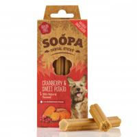 Soopa Dental Sticks met cranberry & zoete aardappel hondensnack Per 3 - thumbnail