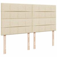 Boxspring met matras stof crèmekleurig 200x200 cm - thumbnail