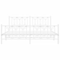 Bedframe met hoofd- en voeteneinde metaal wit 180x200 cm - thumbnail
