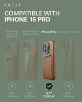 Mujjo Leather Wallet Case iPhone 15 Pro bruin - thumbnail