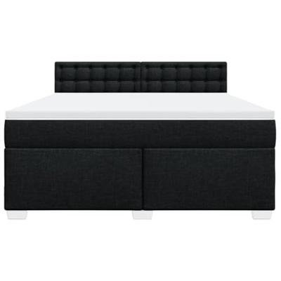 Boxspring met matras stof zwart 180x200 cm
