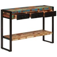 Wandtafel 110x30x76 cm massief gerecycled hout - thumbnail