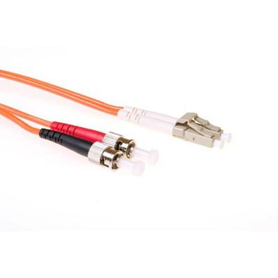 ACT 1 meter LSZH Multimode 50/125 OM2 glasvezel patchkabel duplex met LC en ST connectoren