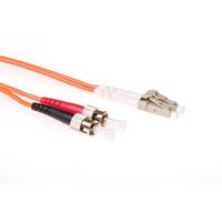 ACT 1 meter LSZH Multimode 50/125 OM2 glasvezel patchkabel duplex met LC en ST connectoren - thumbnail