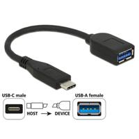 Delock 65684 USB-C-kabel USB-C stekker, USB-A bus 0.10 m Zwart - thumbnail