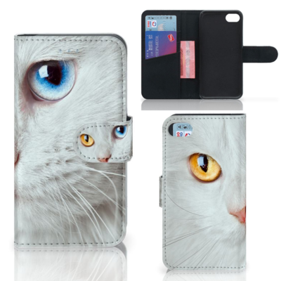 iPhone 7 | 8 | SE (2020) | SE (2022) Telefoonhoesje met Pasjes Witte Kat