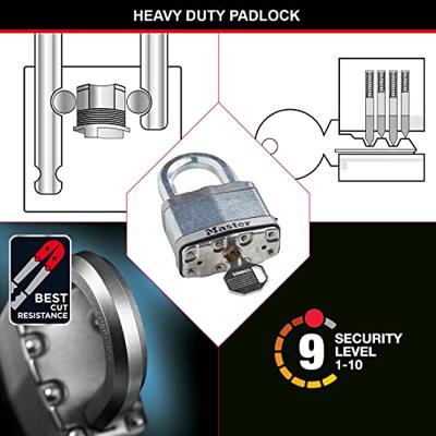 Masterlock 2 x 50mm keyed alike padlocks with treated steel body for weather resi - M5EURT Masterlock 2 x 50mm keyed alike padlocks with treated steel body for weather resi - M5EURT
