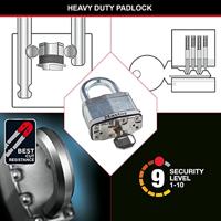 Masterlock 2 x 50mm keyed alike padlocks with treated steel body for weather resi - M5EURT - thumbnail