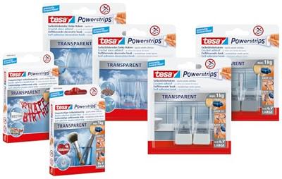 tesa POWERSTRIPS® Zelfklevende haak Large Transparant, Chroom Inhoud: 2 stuk(s) tesa POWERSTRIPS® Zelfklevende haak Large Transparant, Chroom Inhoud: 2 stuk(s)