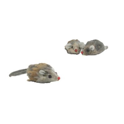 Pluche muisjes 3 stuks kattenspeelgoed - Wit